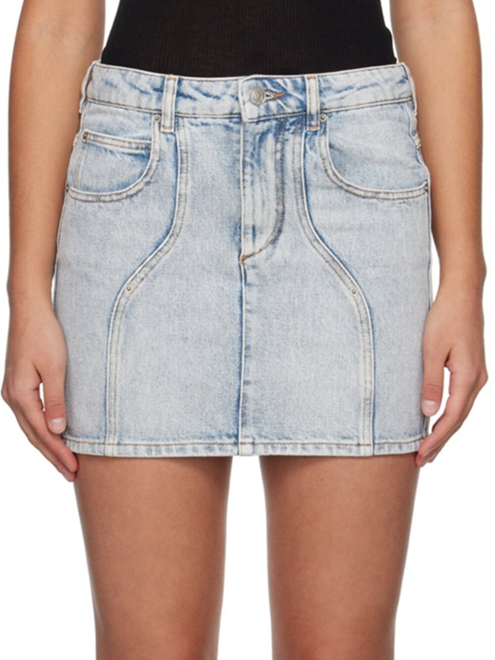 NWT Isabel Marant Ćtoile VESNA Denim Gray Mini Jean Skirt 38 US 6